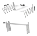 علاقة ومجففة الملابس ب 5 رفوف وبطول 1متر، تصميم موفر للمساحة - Sèche Linge Aluminium Extensible 1m