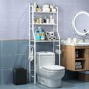 حامل ورف الحمام العصري لتنظيم وترتيب الأغراض Étagère De Salle De Bain, Meuble De Rangement Au-Dessus