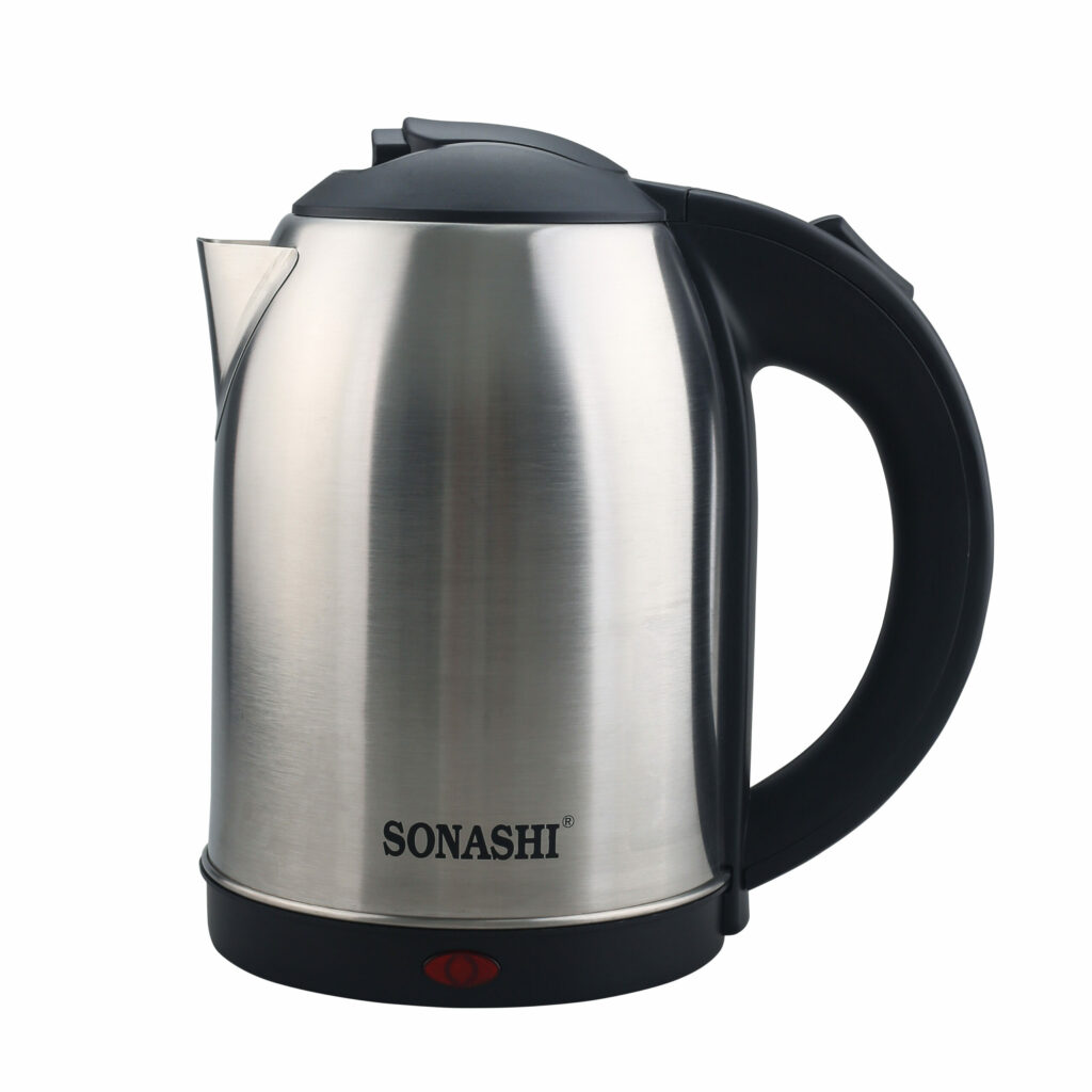 غلاية كهربائية بسعة 1.8 لتر مصنوعة من الإينوكس بقاعدة دوارة SONASHI Bouilloire Electrique En Acier Inoxydable 1.8L SKT-1813