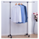حامل ملابس سهل التركيب مع ارتفاع قابل للتعديل و 4 عجلات Penderie 1 barre inox