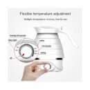 غلاية كهربائية قابلة للطي وسهلة للحمل مثالية لتسخين مشروباتك المفضلة خارج المنزل Mini Bouilloire Electrique Portative en Silicone 600ML