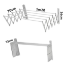 علاقة ومجففة الملابس ب 5 رفوف وبطول 1.20متر، تصميم موفر للمساحة - Sèche Linge Aluminium Extensible 1.20m