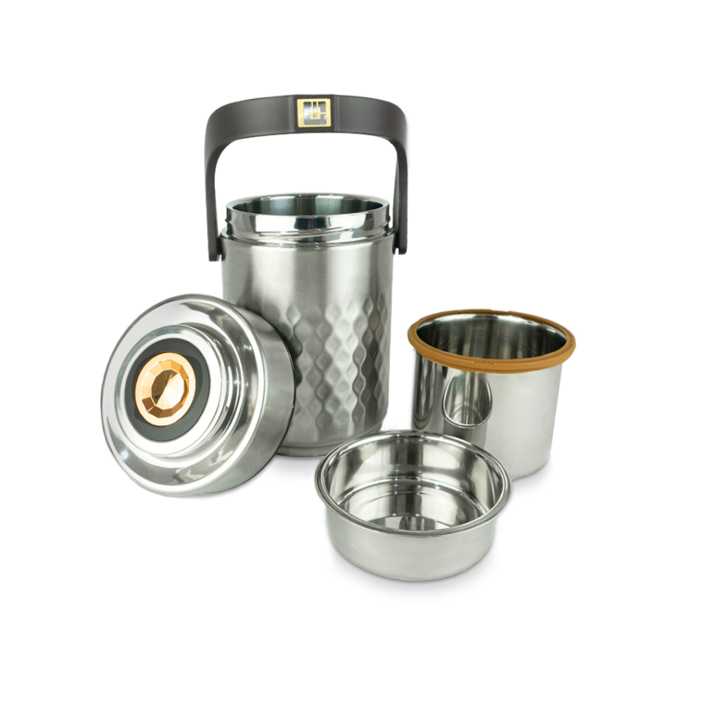 حافظة طعام جودة عالية من الإينوكس لطعام صحي طازج وساخن في كل وقت و مكان  Ailijine Stainless Steel Lunch Box Lux 1.9 L