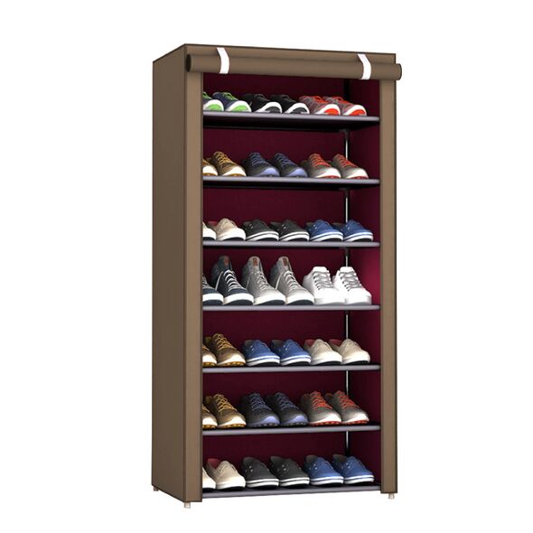 حامل الأحذية 7رفوف بستار مضاد للغبار لحفظ وترتيب الأحذية Porte-Chaussures 7 Etages Avec Anti-Poussière Pour Organiser Vos Espaces